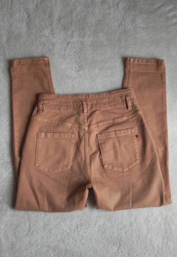 Jean beige Bonobo taille haute 38 W28 coton élasthanne - photo numéro 5