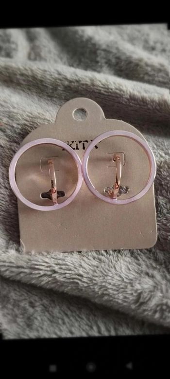 Boucles  d'oreilles cercle  lilas doré ikita femme  fantaisie