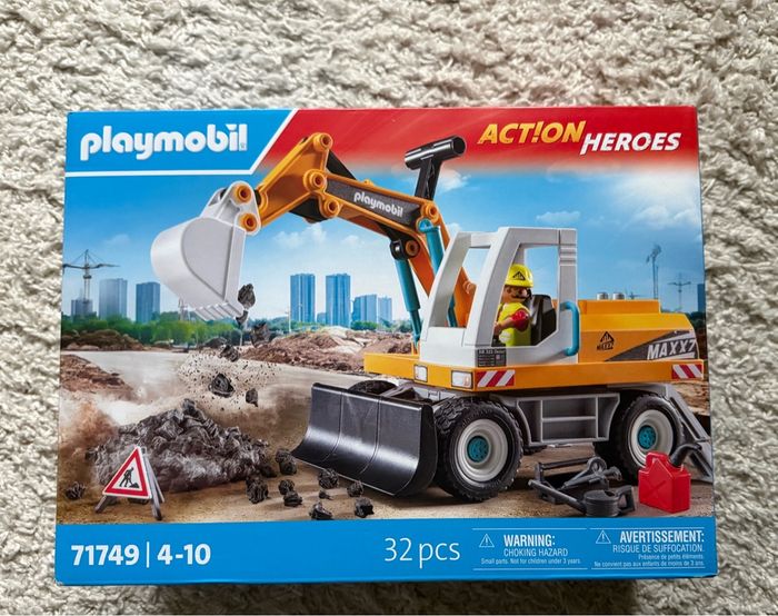 Pelleteuse mécanique et ouvrier Playmobil 71749 - photo numéro 3