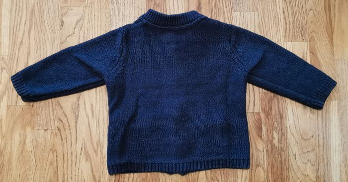 Gilet zip bleu marine rayé blanc Orchestra 3 mois - photo numéro 4