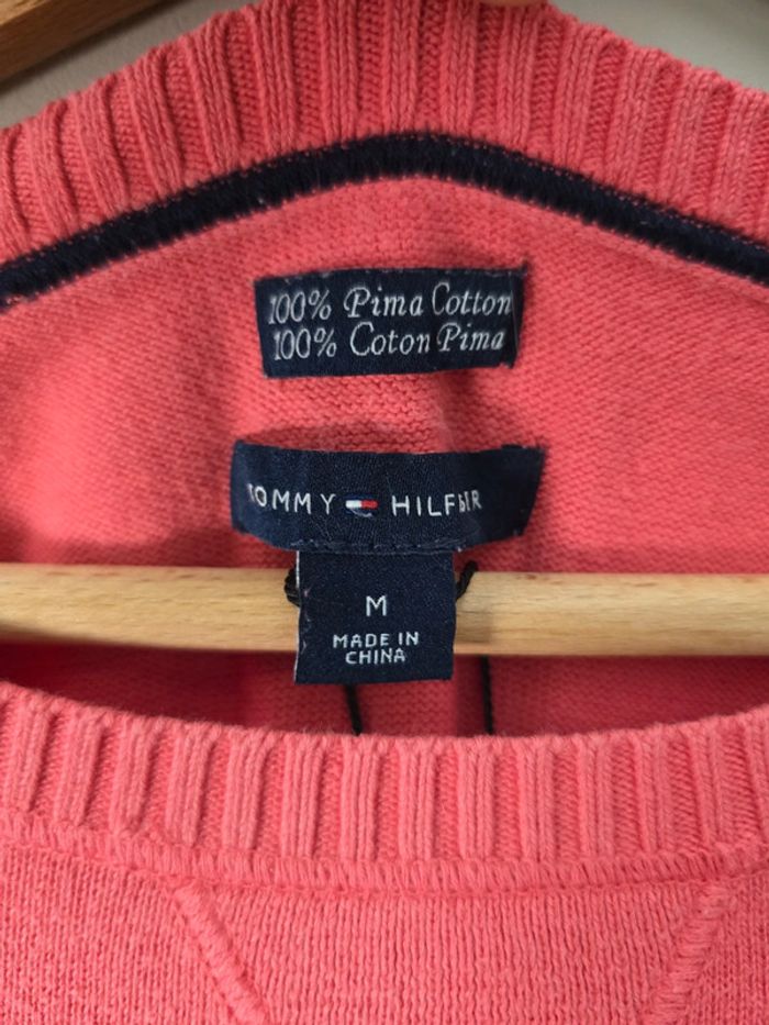 Pull Tommy Hilfiger corail coton pima M / casual chic léger - photo numéro 4