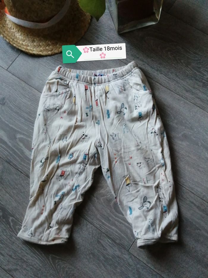 🌸Pantalon blanc à motifs chiens Taille 18mois "La Compagnie des petits" 🌸