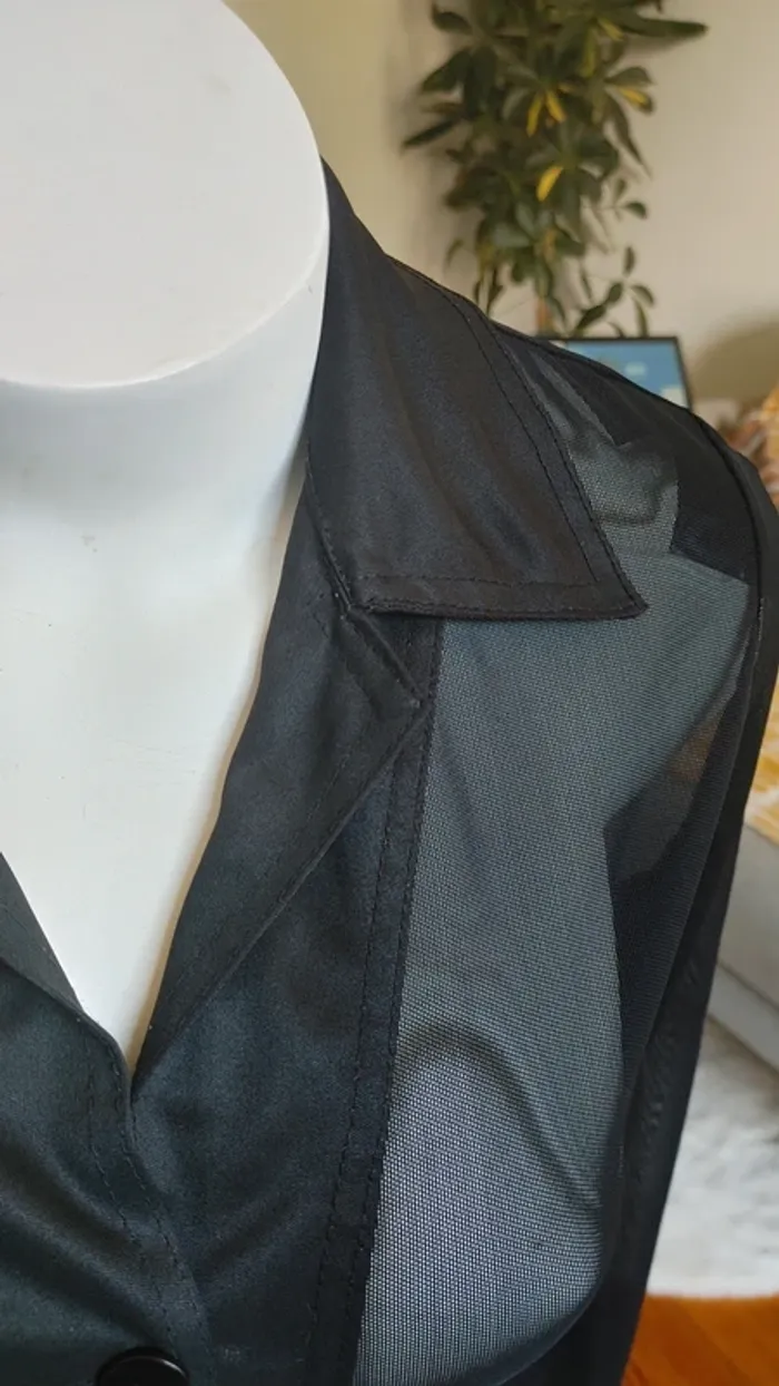 Chemise blouse courte en mesh vintage noir manche longue - photo numéro 5