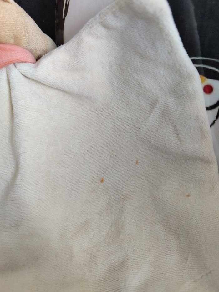 Doudou ane bengy carré plat bleu écharpe orange fer à cheval trèfle Ancien  3437 - photo numéro 3