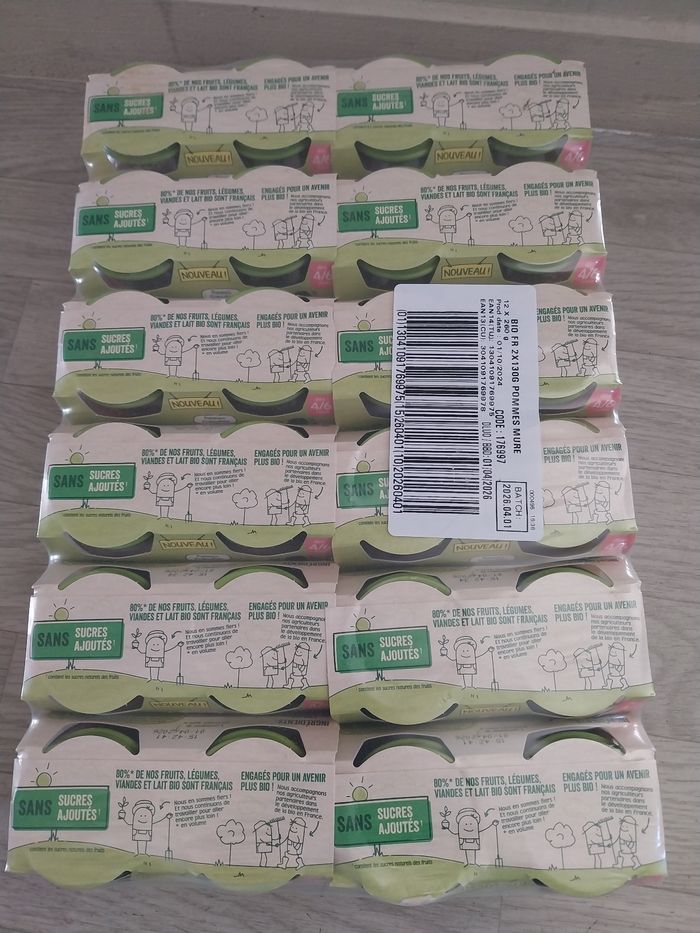 12 lots de compotes pommes mûres bledina - photo numéro 2