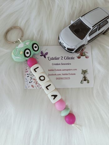 Porte-Clés en silicone voiture vert menthe