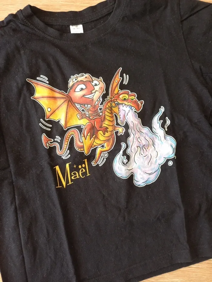 Tee-shirt noir 10 ans - photo numéro 4