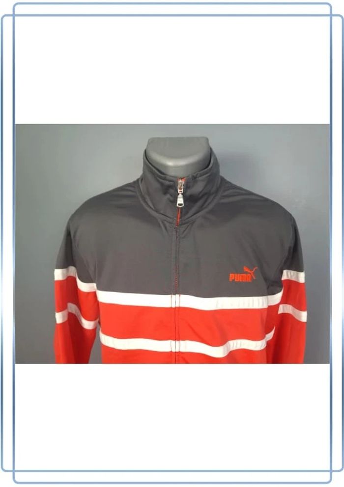 Veste légère puma vintage/ homme - taille L / rouge et grise - brodé (330) - photo numéro 2