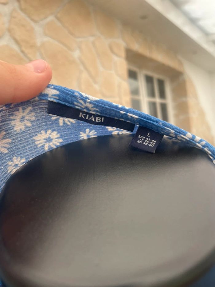 Robe longue d’été kiabi taille L 40 bleu à motifs floral blanc - photo numéro 6