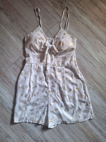 Combishort blanc/doré