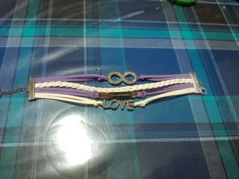 Bracelet violet, mauve et blanc Love Eternity