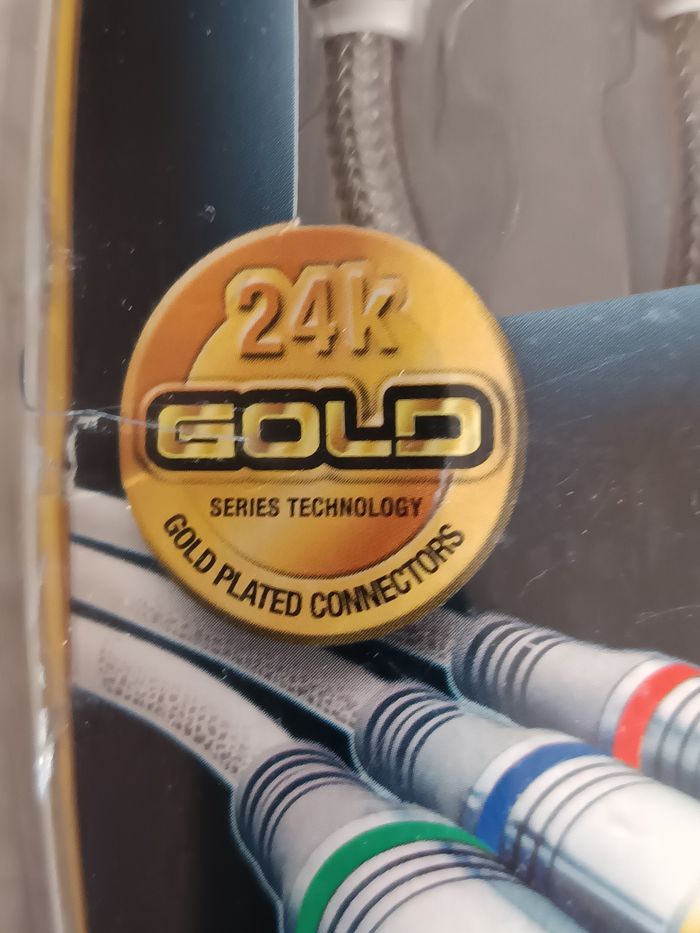 Neuf Phillips 1,5m Audio Stéréo Rca/Rca RVB Cable Vidéo Composant 24K Plaqué Or - photo numéro 3