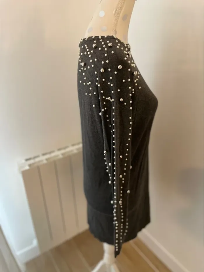 Robe pull  grise perlé 36 Wallis neuf - photo numéro 3