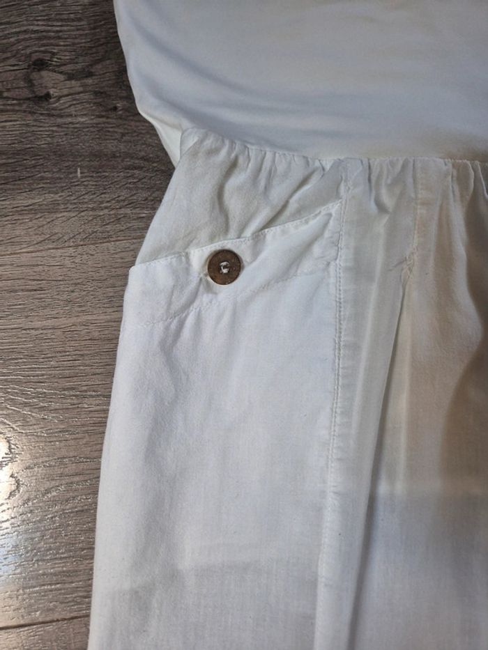 Pantacourt sarouel blanc pour femme T. 40 Cache Cache - photo numéro 4