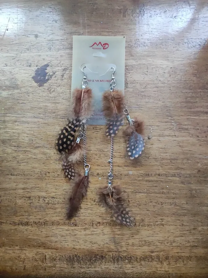 Boucles d'oreilles avec plumes