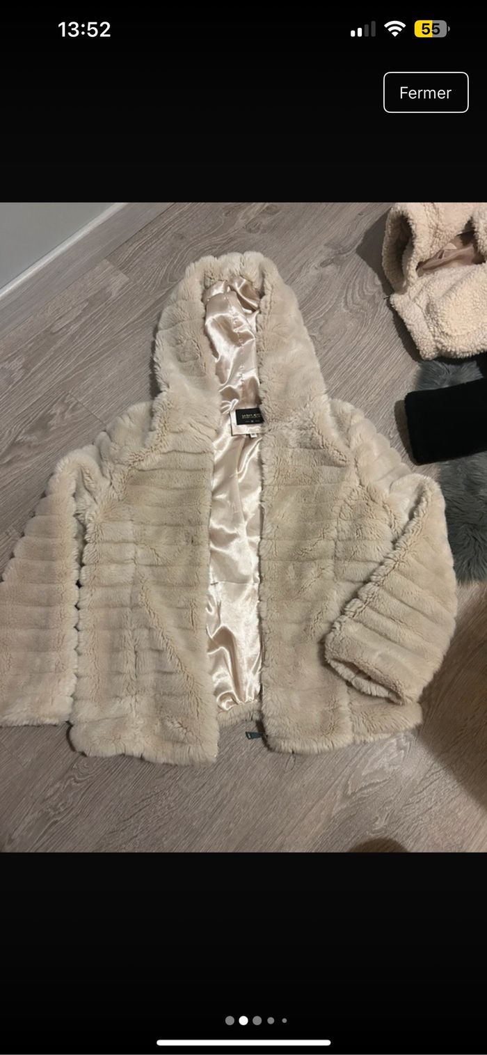 Manteau avec capuche beige, plus poche - photo numéro 6