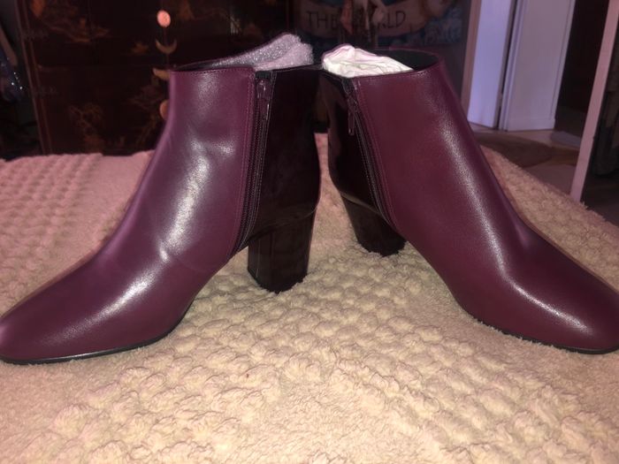 Bottines Bordeaux cuir neuve André 40 - photo numéro 8