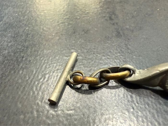 Bracelet, vintage, tout en métal et Pierre bleue fabrication artisanale - photo numéro 4