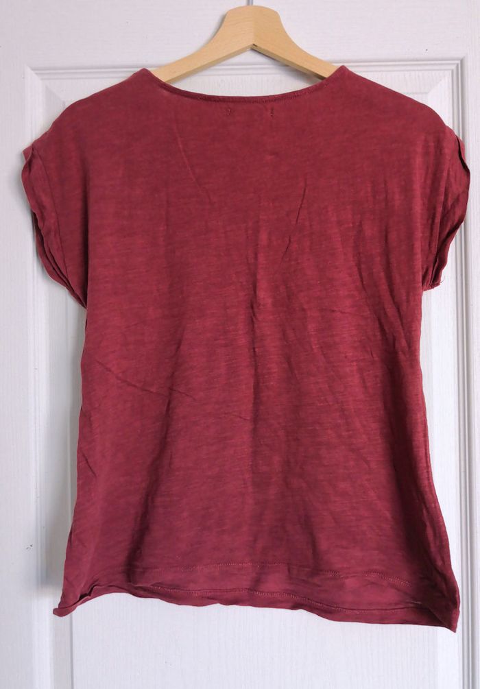 Tee-shirt femme, coloris bordeaux, taille S, Marque Gémo - photo numéro 2