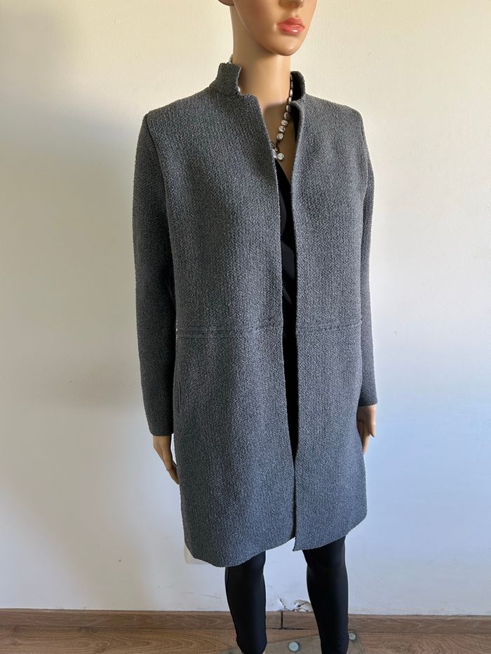 Veste grise mi longue Morgan taille XS TBE - photo numéro 2