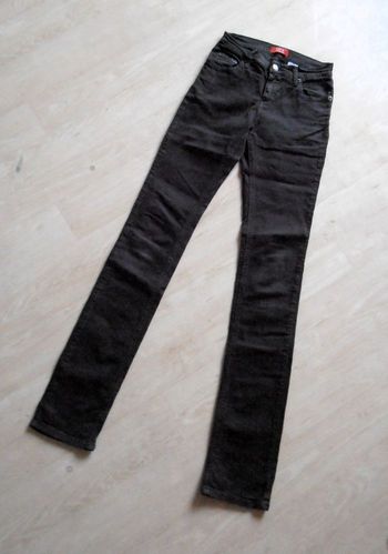 Jeans skinny femme, HPK, taille S 36, 98% coton, strass cerises