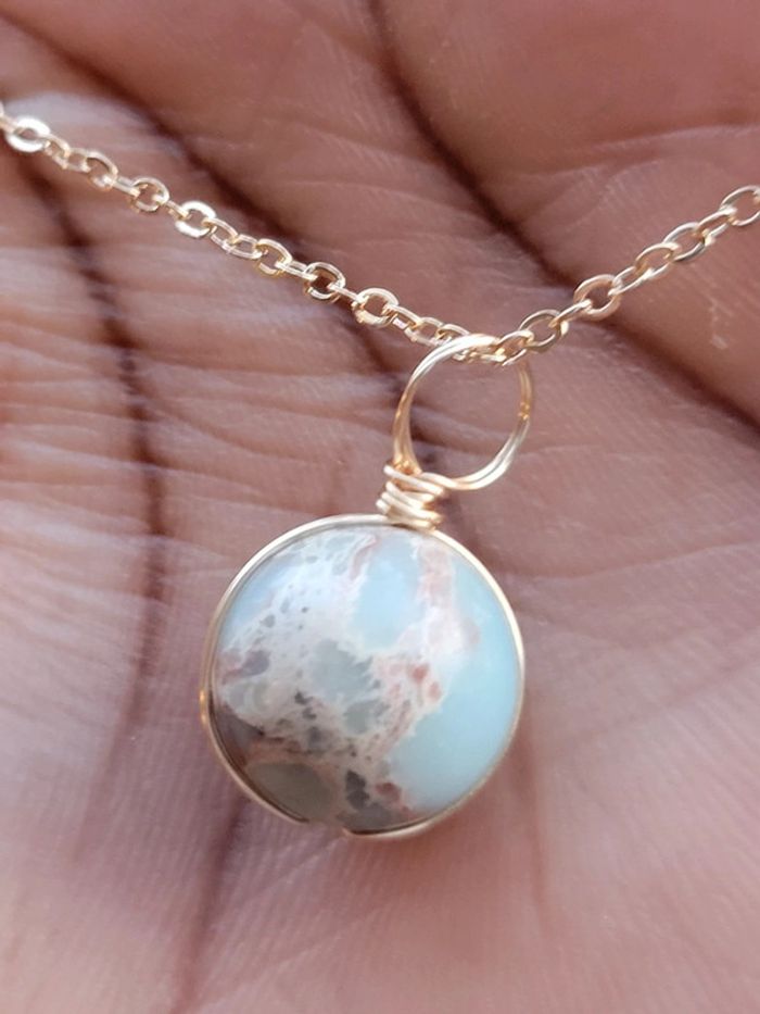 Collier pierre empereurs naturelle en acier inoxydable - photo numéro 9