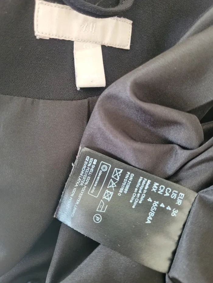 Veste blazer tailleur h&m noir 36 taille S - photo numéro 6