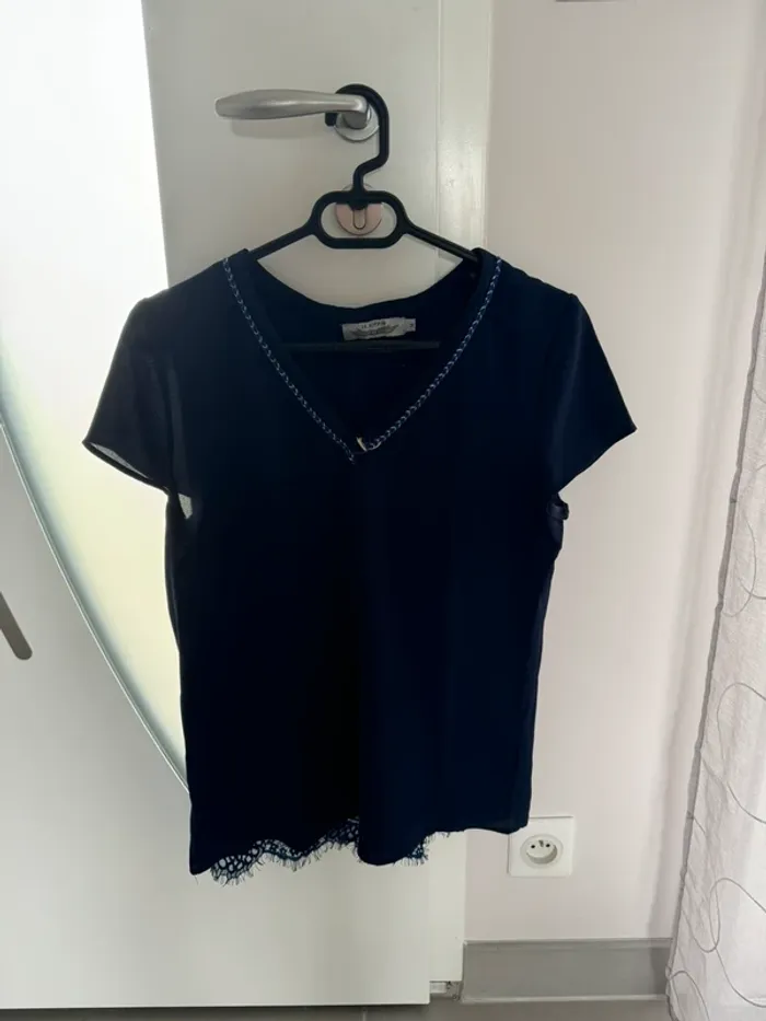 Chemisier It Hippie bleu dentelle