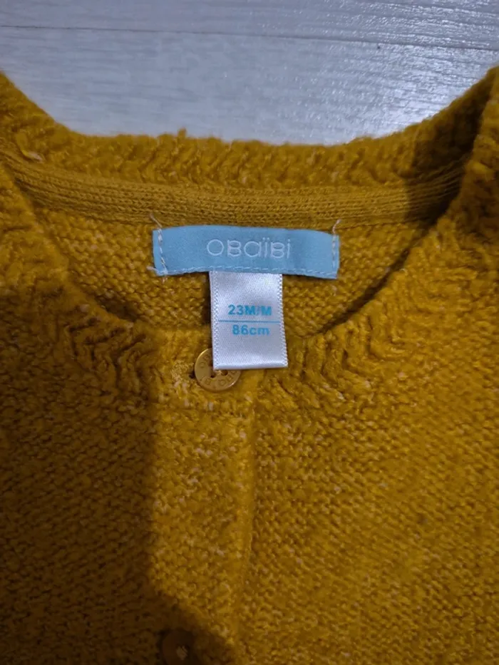 Gilet moutarde à bouton 23M - photo numéro 3