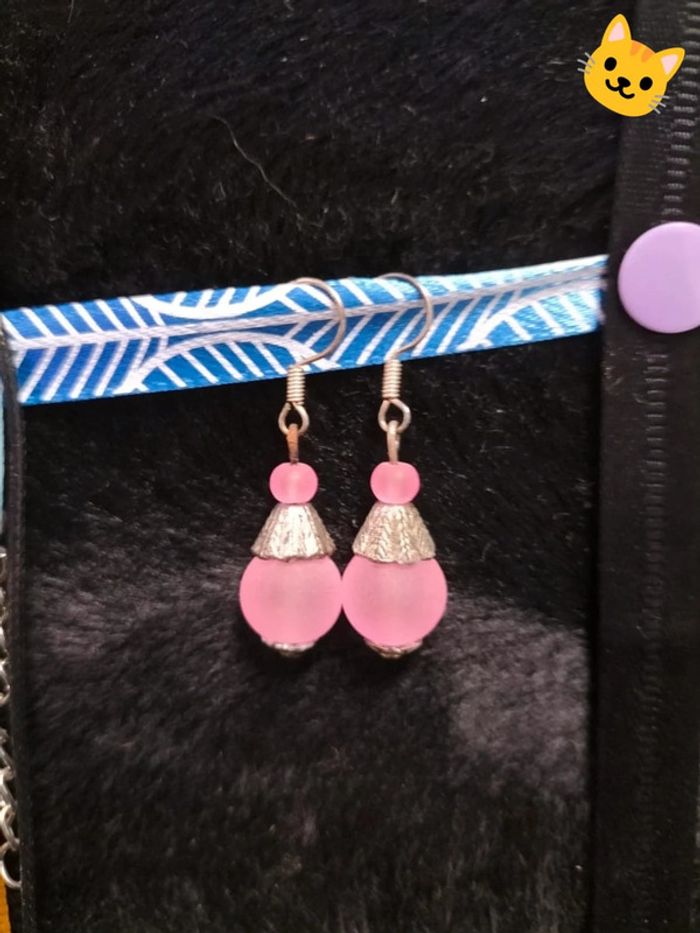 Boucles d'oreilles pendantes Rose
