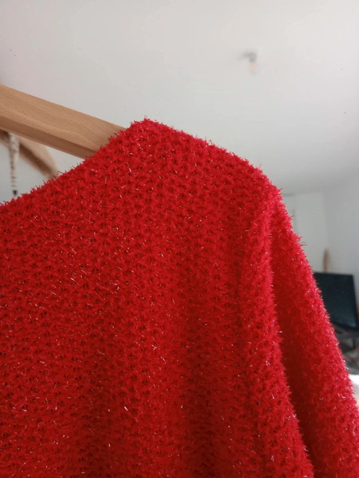 Pull femme L rouge fibres brillantes c85 - photo numéro 11
