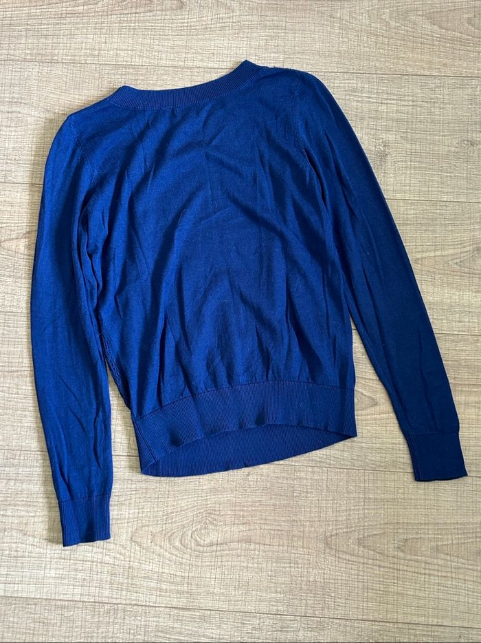 Pull bleu avec dentelle Mexx taille XS TBE - photo numéro 8