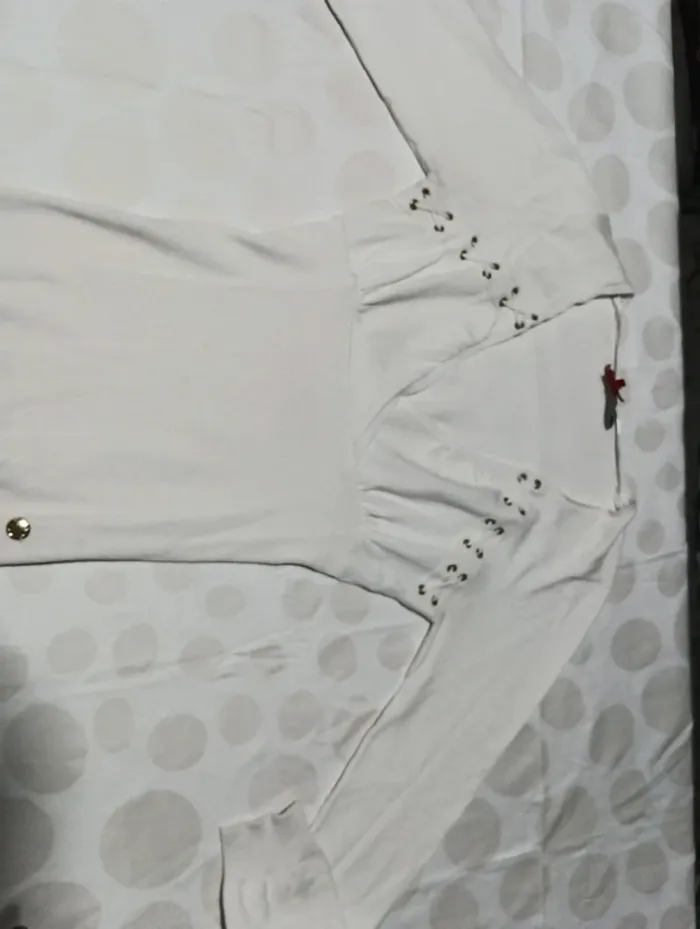 Tee shirt pull fin femme manches longues Morgan taille 36 col en V cintrée à noeud