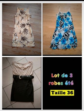 Lot de 3 robes. Ete. Femme. Taille 36
