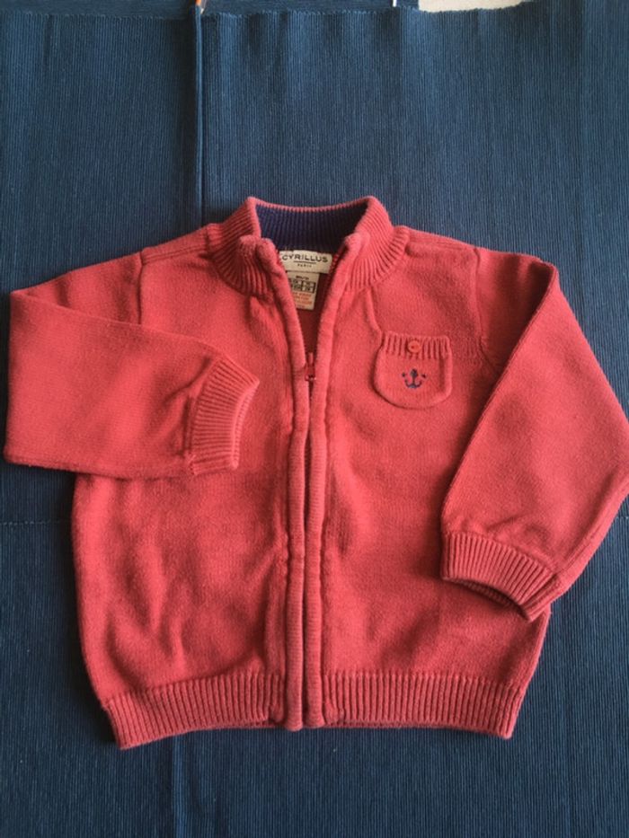 Gilet rouge Cyrillus en coton 9 mois