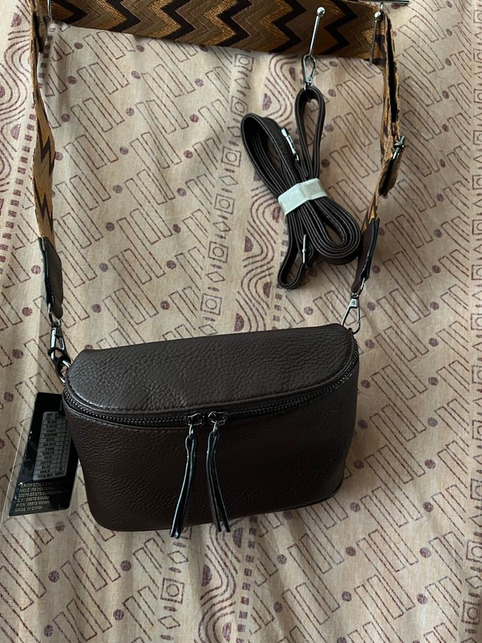 Sac a bandoulière couleur café - photo numéro 3