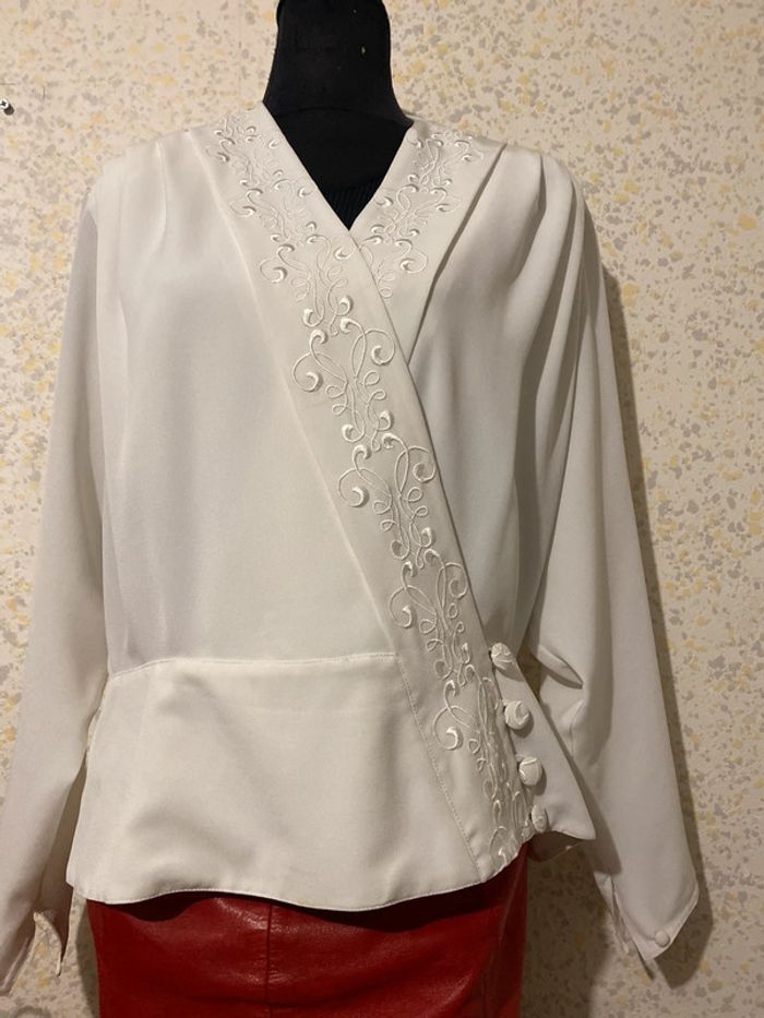 Blouse l’envol vintage blanche 80