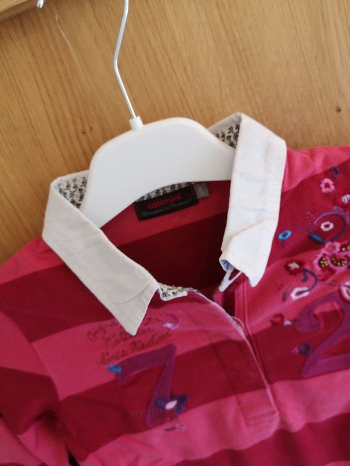 Chemise Catimini ligné en rose 8 ans - photo numéro 7