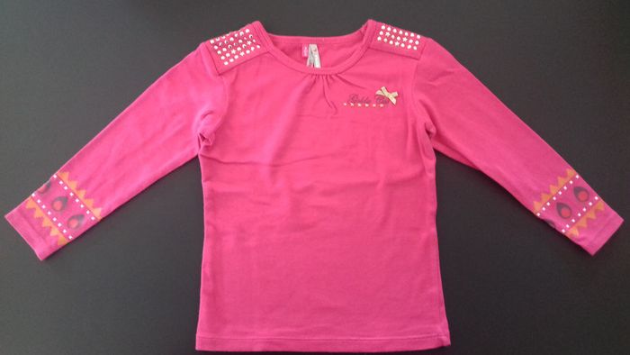 tee-shrit manche longue + legging rose fille 18mois - photo numéro 3
