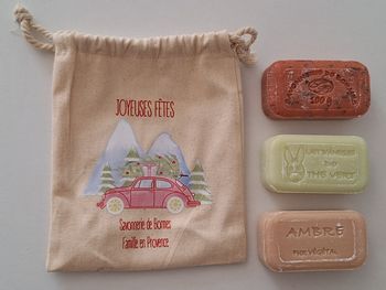 Pochette en tissu et ses savons