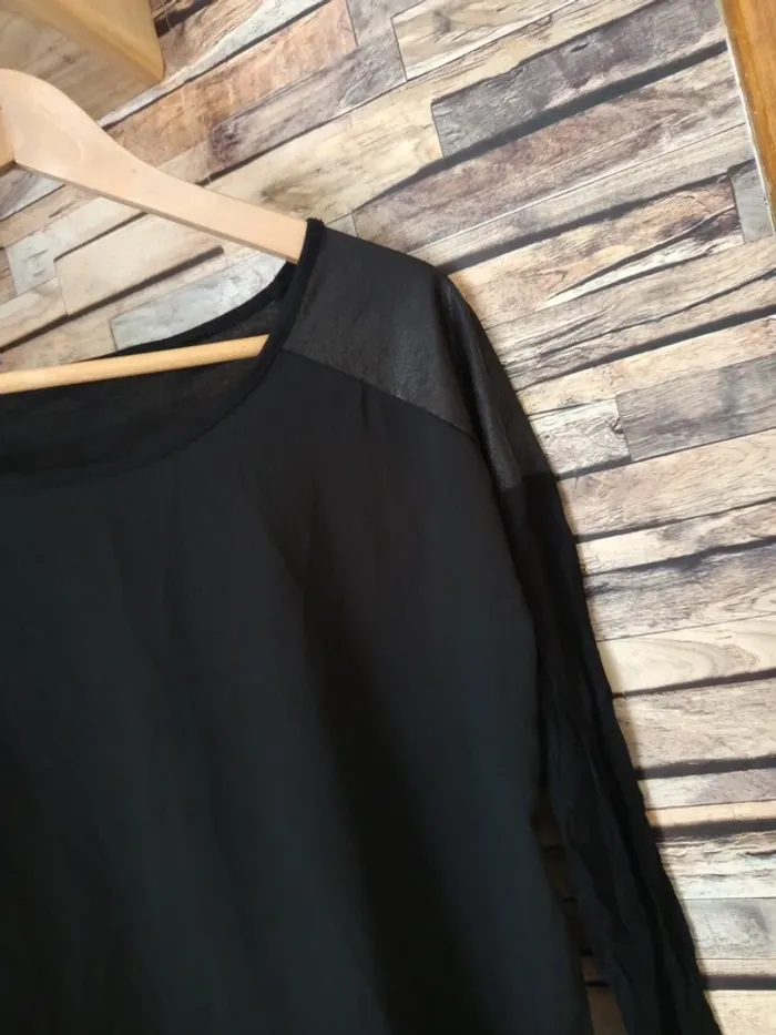 Tshirt manche 3/4 noire vintage - photo numéro 5