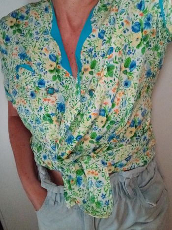 Chemisier camisa blouse fleurie 38/40 vintage