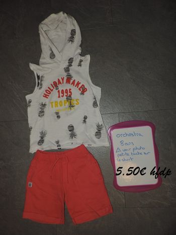 ensemble orchestra taille 8 ans attention voir photo petite tache sur le short