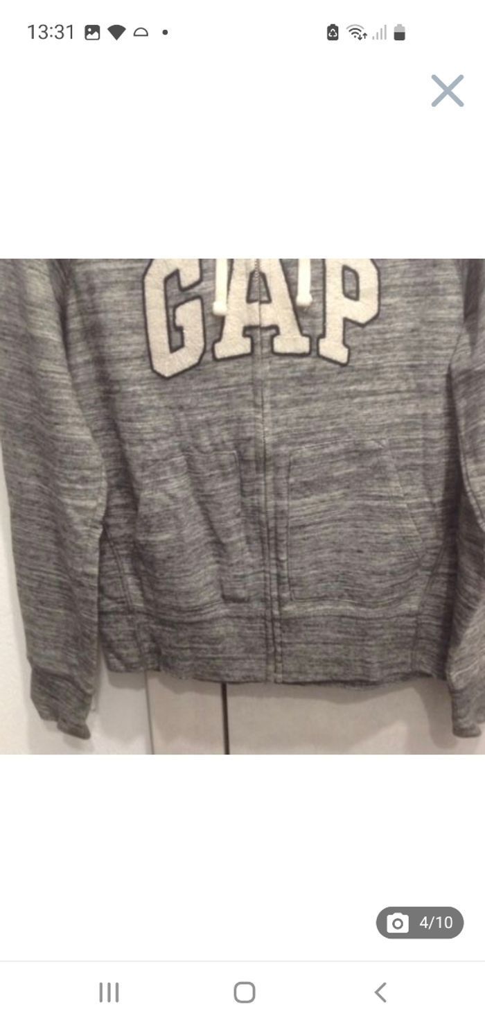 Veste zippée à capuche grise Gap XS - photo numéro 4