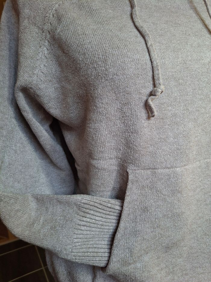 Pull capuche taupe neuf L/XL - photo numéro 2