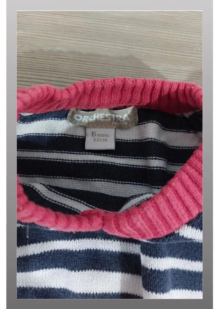 Pull à rayures orchestra garçon 6 mois - photo numéro 2
