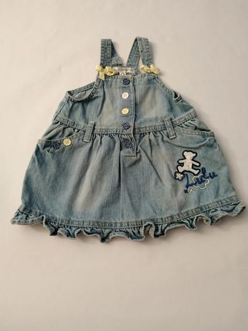 robe salopette en jean lulu castagnette fille 6 mois