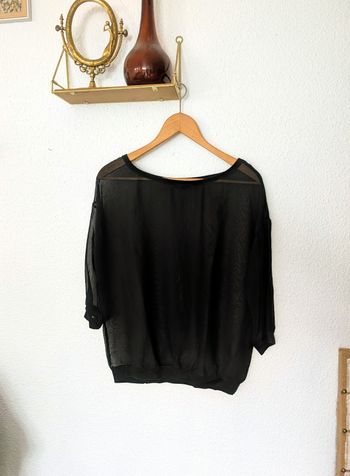 Blouse noire transparente Bershka 