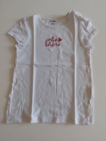 Joli tee shirt blanc manches courtes fille 36 mois