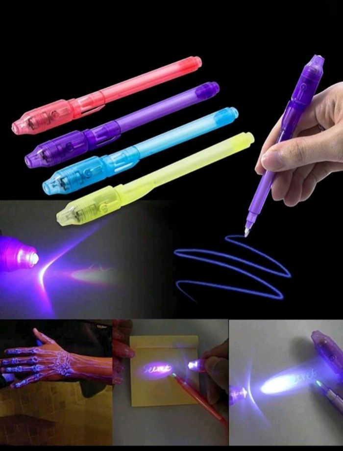 Lot 6 stylos à encre invisible avec lumières neuf - photo numéro 3